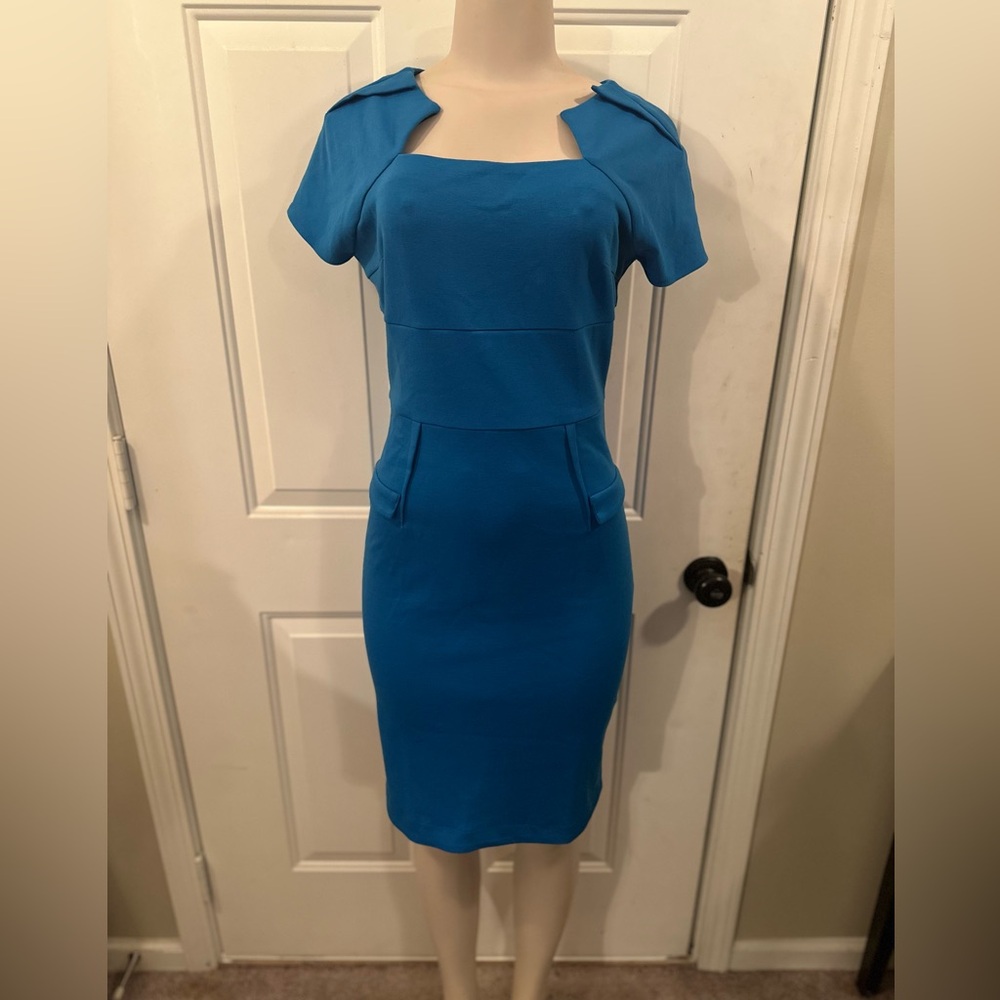 Engage Full Back Zip Dress Size 12 Blue